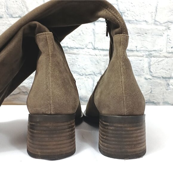 Free People Coast To Coast Otk Over the Knee Suede Tan Taupe Block Heel Boots - Picture 8 of 10